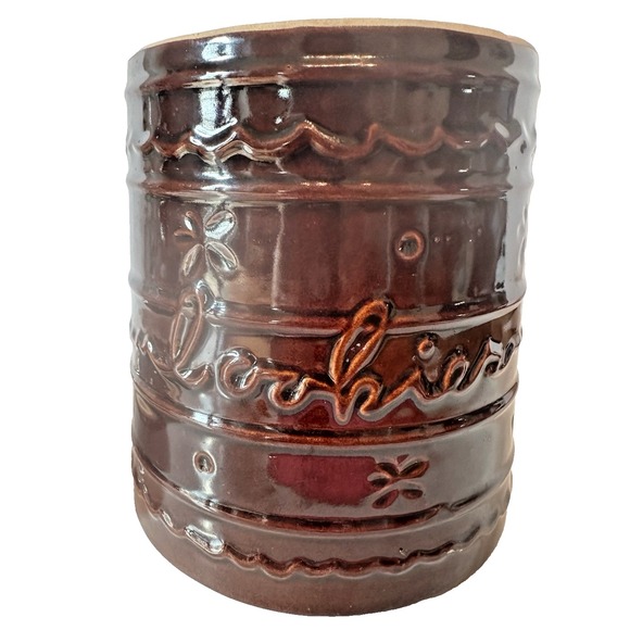 Marcrest Stoneware 1950's Brown Cookie Jar Daisy and Dot MCM Boho Cottage Core - Picture 7 of 10
